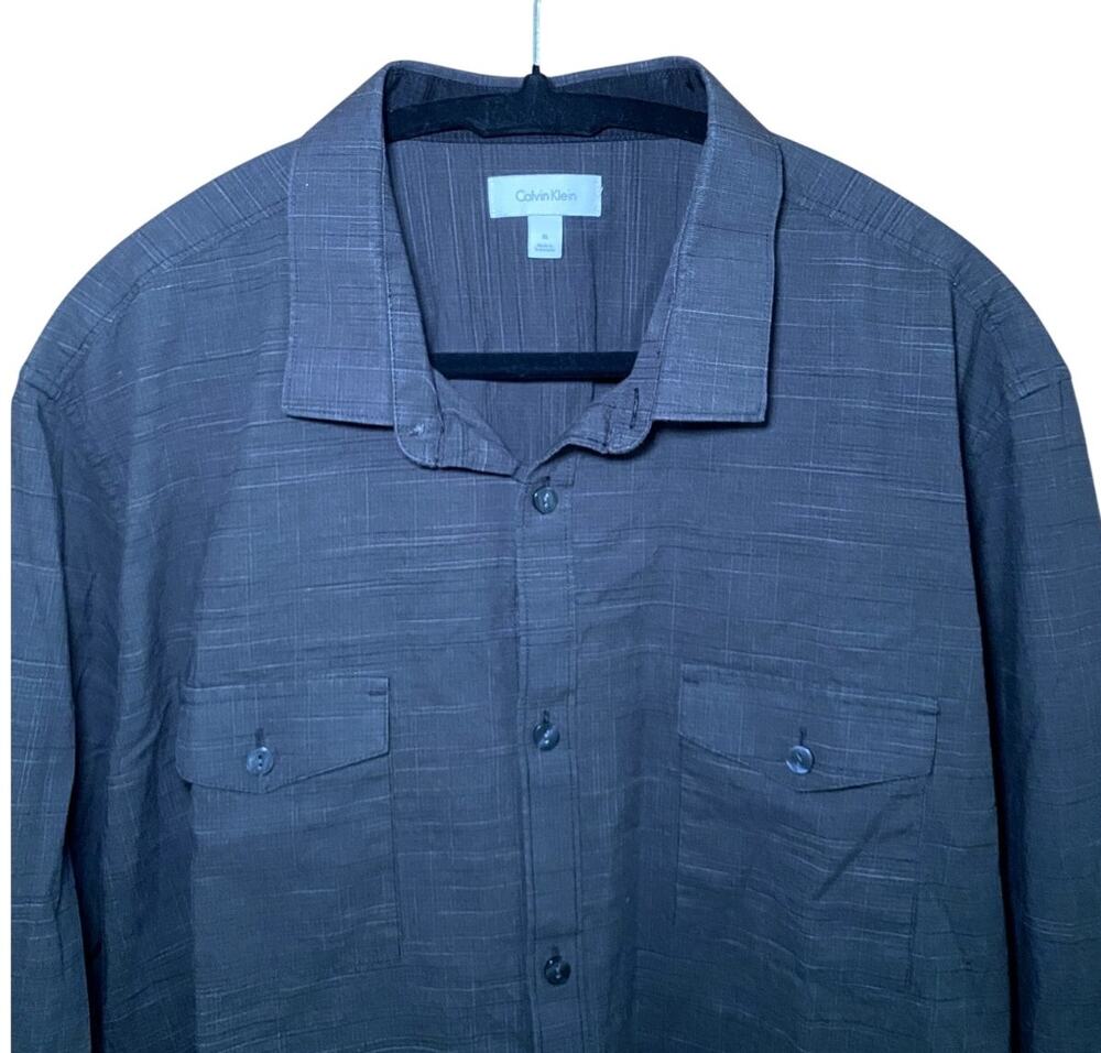 Calvin Klein Men's Grey Dress Shirt - Excellent Condition